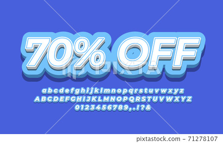 70% off sale discount promotion text 3d blue 70% off sale discount promotion text 3d blue 71278107