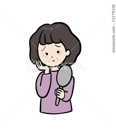患有皺紋的女人的插圖 患有皺紋的女人的插圖 71279106