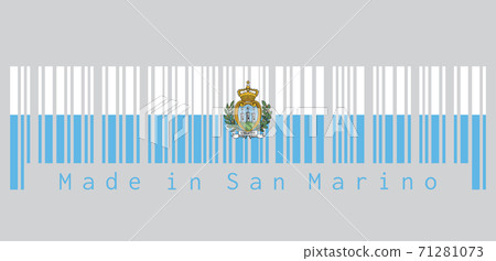 Barcode set the color of San marino flag,  71281073