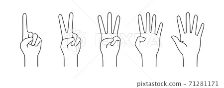Hand pose to count numbers - Stock Illustration [71281171] - PIXTA