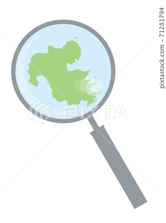 大分縣九州地區的放大鏡放大鏡放大鏡和詳細的地圖|縣插圖地圖矢量數據 大分縣九州地區的放大鏡放大鏡放大鏡和詳細的地圖|縣插圖地圖矢量數據 71281794