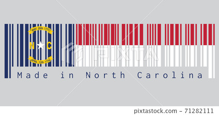 Barcode set the color of North Carolina flag,  71282111