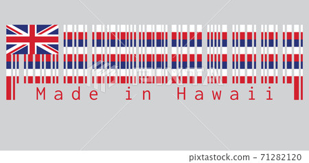 Barcode set the color of Hawaii flag, Barcode set the color of Hawaii flag, 71282120