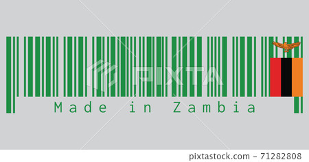 Barcode set the color of Zambia flag, 71282808