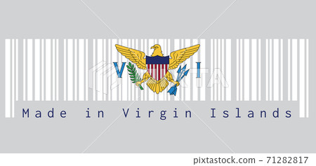 Barcode set the color of Virgin Islands flag, 71282817