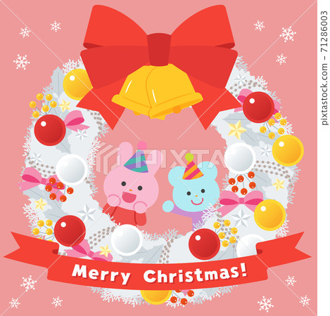 White Christmas wreath / rabbit and mouse White Christmas wreath / rabbit and mouse 71286003