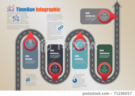 Business road map timeline infographic, Vector Illustration Business road map timeline infographic, Vector Illustration 71286057
