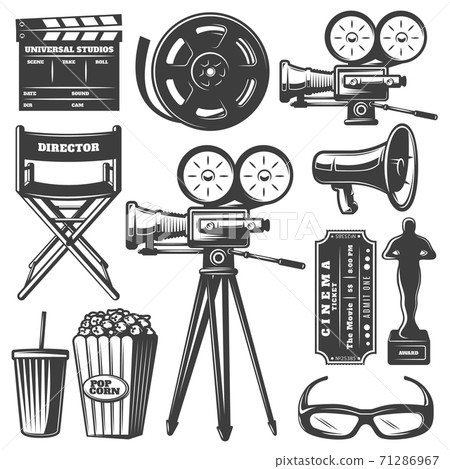 Cinema Monochrome Elements Set 71286967