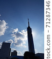 Skyscrapers covered in sunlight at Momochi Beach, Fukuoka, Japan 71287346
