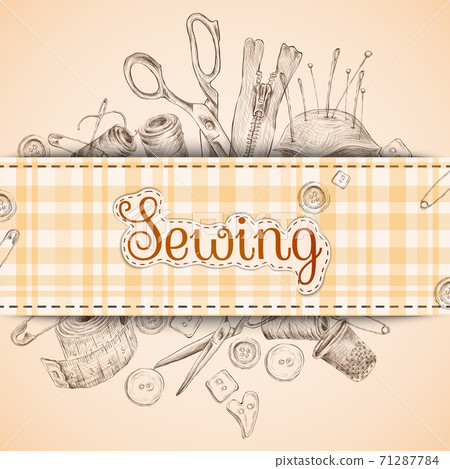Sewing paper card 71287784