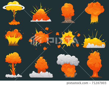 Retro Cartoon Explosion Icon Set 71287803