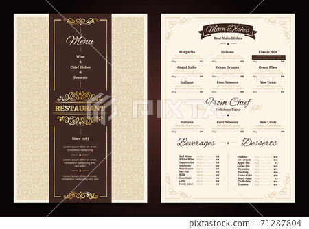 Restaurant Menu Vintage Design Restaurant Menu Vintage Design 71287804