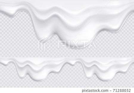 Yogurt Drips Borders Seamless Illustration 71288032