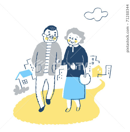 享受走的資深夫婦 享受走的資深夫婦 71288344