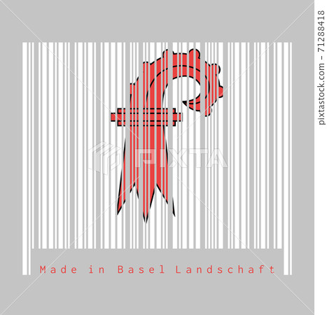 Barcode set the color of Basel-Landschaft flag, The canton of Switzerland  71288418