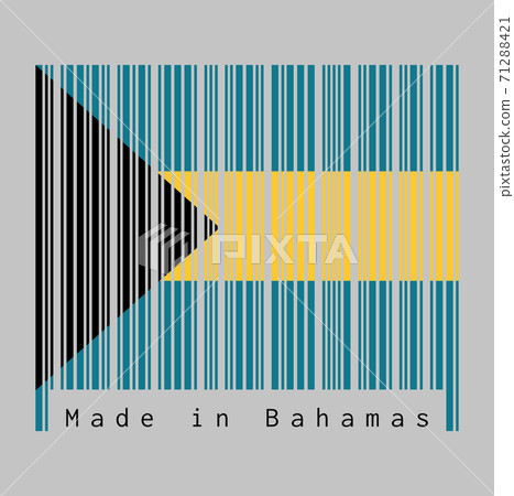Barcode set the color of Bahamas flag, Barcode set the color of Bahamas flag, 71288421