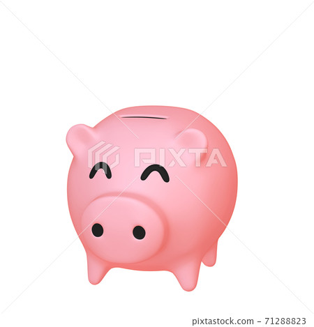 Illustration material of money Pig piggy bank (2_4) Smiley face Illustration material of money Pig piggy bank (2_4) Smiley face 71288823