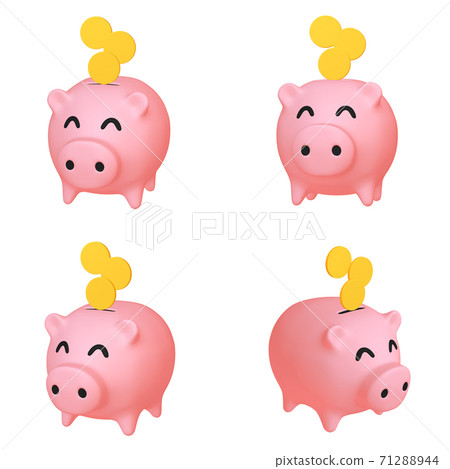 piggy bank with money clipart for children