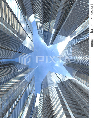 Image of a building town where the sky looking up is in the shape of a star CG illustration Image of a building town where the sky looking up is in the shape of a star CG illustration 71289881