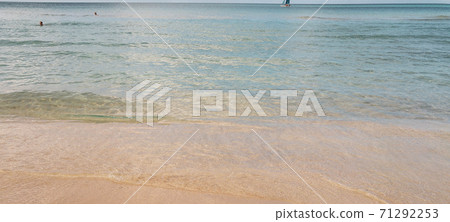 Sunset with palm trees in Sayulita beach, Sayulita in Nayarit, Mexico 71292253