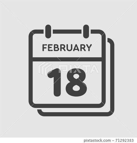 Icon day date 18 February, template calendar page Icon day date 18 February, template calendar page 71292383