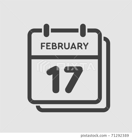 Icon day date 17 February, template calendar page Icon day date 17 February, template calendar page 71292389