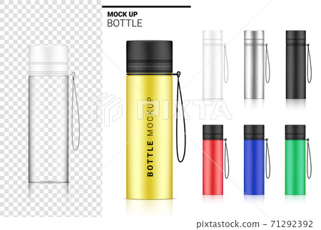 Transparent Bottle 3D Mock up Realistic Plastic Shaker in Vector for Water and Drink. Bicycle and Sport Concept Design. Transparent Bottle 3D Mock up Realistic Plastic Shaker in Vector for Water and Drink. Bicycle and Sport Concept Design. 71292392