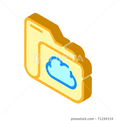 computer folder cloud storage isometric icon vector illustration 71294334