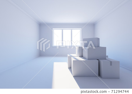 moving boxes at a new home moving boxes at a new home 71294744