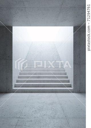 blank concrete space interior with stairs, 3d rendering 71294761
