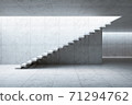 modern staircase in concrete interior, 3d rendering 71294762