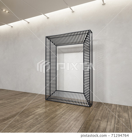 metal rack construction into the loft interior, 3d rendering metal rack construction into the loft interior, 3d rendering 71294764