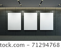blank picture frame on the wall, 3d rendering 71294768