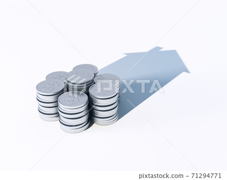 growing stack of coins for finance and banking concept, 3d rendering 71294771