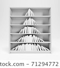 Christmas tree from books on the shelf, 3d rendering 71294772