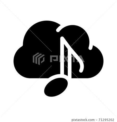 music cloud storage glyph icon vector illustration music cloud storage glyph icon vector illustration 71295202