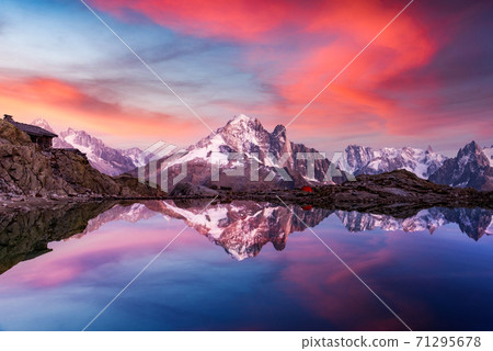 Sunset on lake Lac Blanc Sunset on lake Lac Blanc 71295678