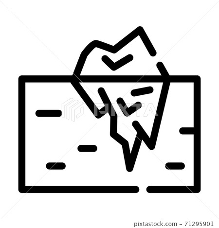 iceberg melting line icon vector illustration 71295901