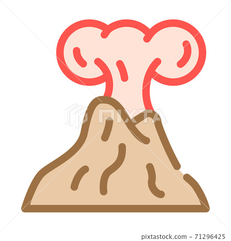 increased volcanic activity color icon vector illustration 71296425