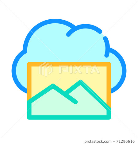 pictures cloud storage color icon vector... - Stock Illustration ...
