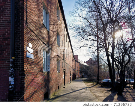 Street with old residential buildings Kaliningrad 71296783