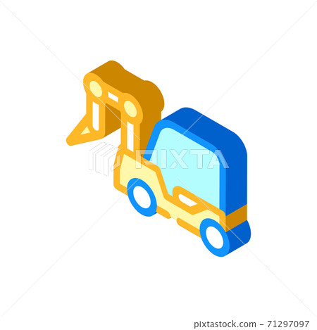 rotary hammer on wheels isometric icon vector illustration 71297097