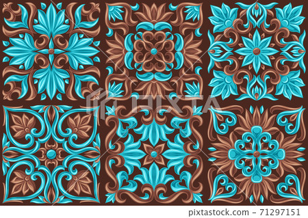 Italian ceramic tile pattern. Mediterranean porcelain pottery. Italian ceramic tile pattern. Mediterranean porcelain pottery. 71297151