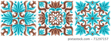 Italian ceramic tile pattern. Mediterranean porcelain pottery. Italian ceramic tile pattern. Mediterranean porcelain pottery. 71297157