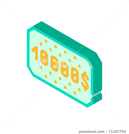 money winning card isometric icon vector illustration 71297750