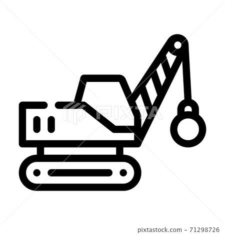 demolition crane line icon vector isolated... - Stock Illustration ...