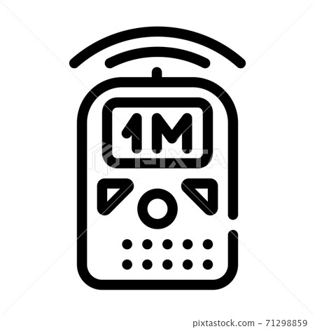 ultrasonic ruler measuring equipment line icon vector illustration 71298859