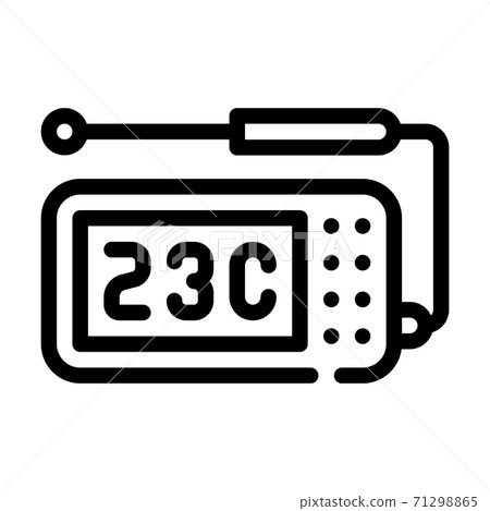 thermometer with probe measuring equipment line icon vector illustration 71298865