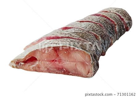 Raw sliced Silver carp fish isolated on white background. 71301162