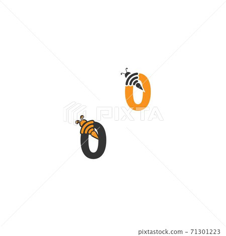 Number 0 bee icon creative design logo Number 0 bee icon creative design logo 71301223